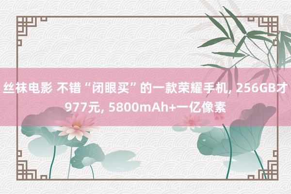 丝袜电影 不错“闭眼买”的一款荣耀手机， 256GB才977元， 5800mAh+一亿像素