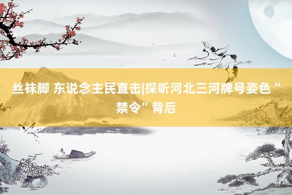 丝袜脚 东说念主民直击|探听河北三河牌号姿色“禁令”背后