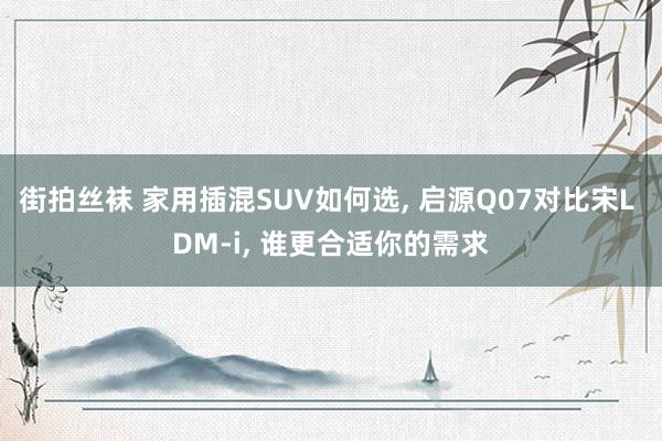 街拍丝袜 家用插混SUV如何选， 启源Q07对比宋L DM-i， 谁更合适你的需求