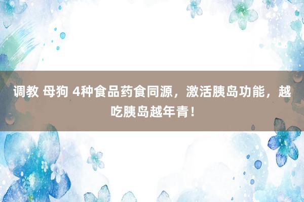 调教 母狗 4种食品药食同源，激活胰岛功能，越吃胰岛越年青！