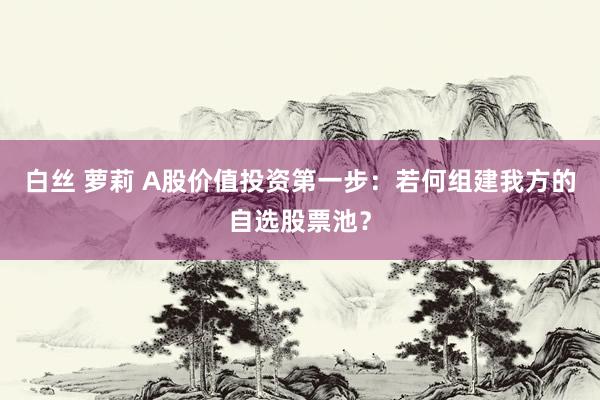 白丝 萝莉 A股价值投资第一步：若何组建我方的自选股票池？